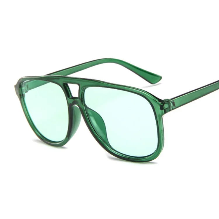 Vintage Fashion Female - Woman Green Oversized Pilot Sunglasses Man