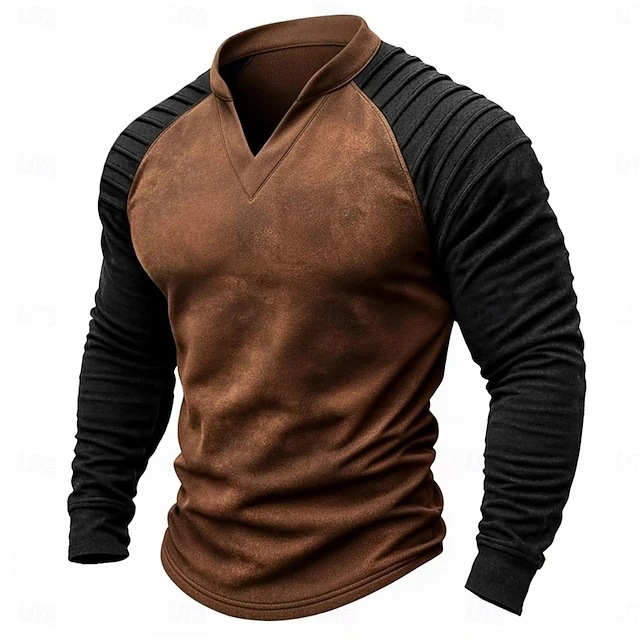 Vintage Distressed Henley Ragl - Vintage Fashion Mens recension och pris