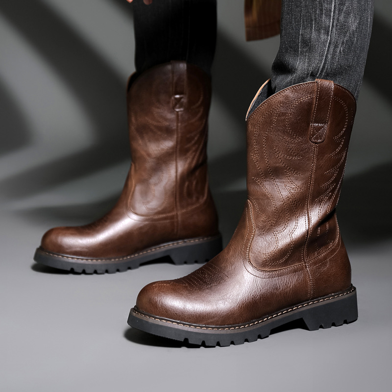 Fashion Mens Cowboy Boots New  - Vintage Fashion Mens recension och pris