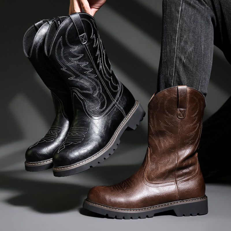 Fashion Mens Cowboy Boots New  - Vintage Fashion Mens recension och pris