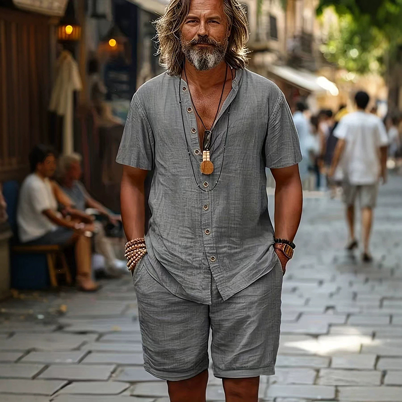Outdoor Casual Mens Solid Colo - Vintage Fashion Outfits Men recension och pris