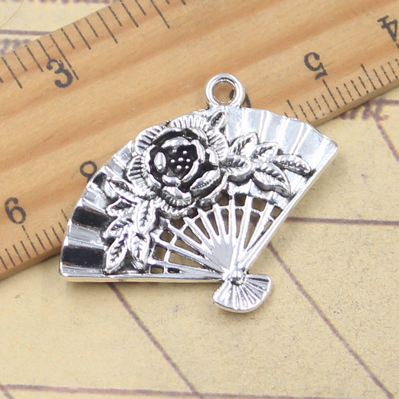 5pcs Charms Flower Fan 25x36mm - Vintage Fashion Finds recension och pris