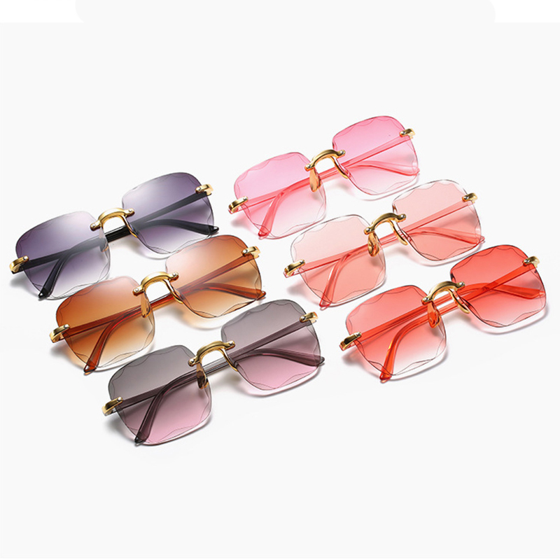 1/3PCS New Rimless Women's Sun - Vintage Fashion Girl recension och pris