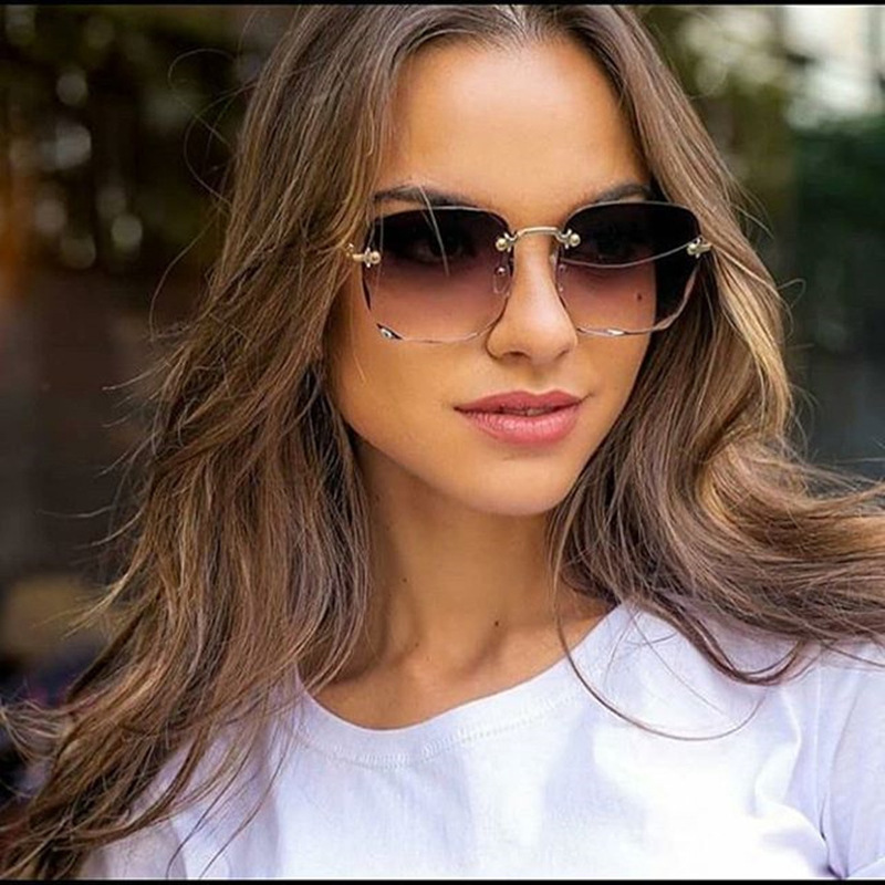 1/3PCS New Rimless Women's Sun - Vintage Fashion Girl recension och pris