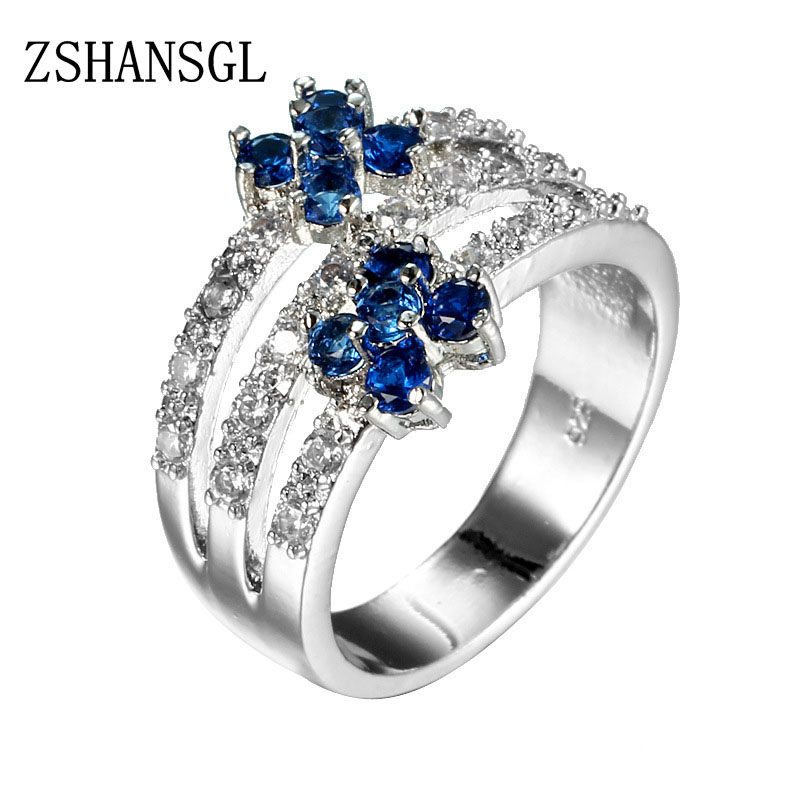 Hot Sale Big Blue CZ Zircon St - Vintage Fashion For Sale recension och pris