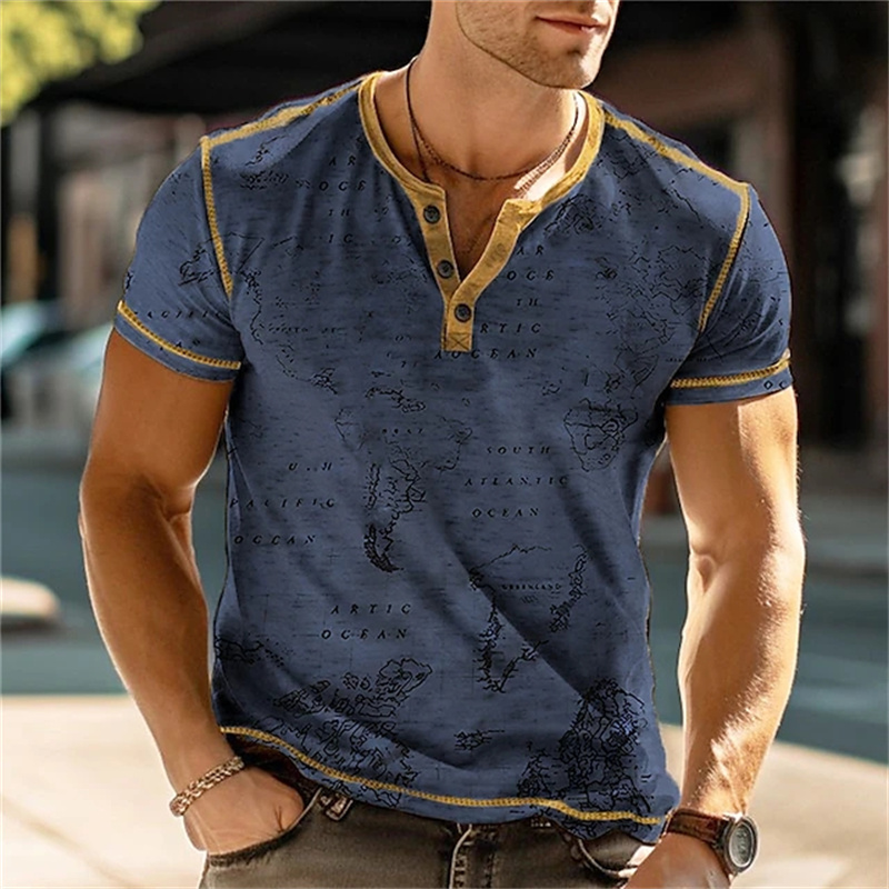 Men's Henry Shirts Funny 3D Pr - Vintage Fashion Mens recension och pris