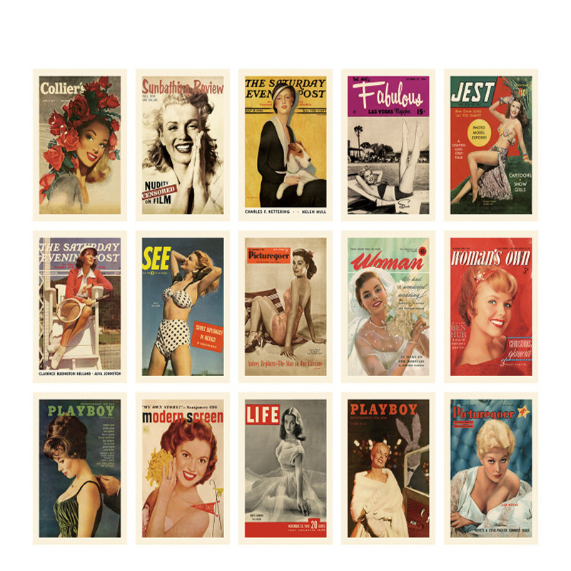 15 Sheets Vintage Postcards Fa - Vintage Fashion Magazine Covers recension och pris