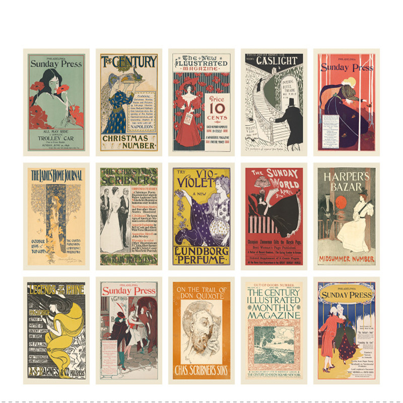15 Sheets Vintage Postcards Fa - Vintage Fashion Magazine Covers recension och pris