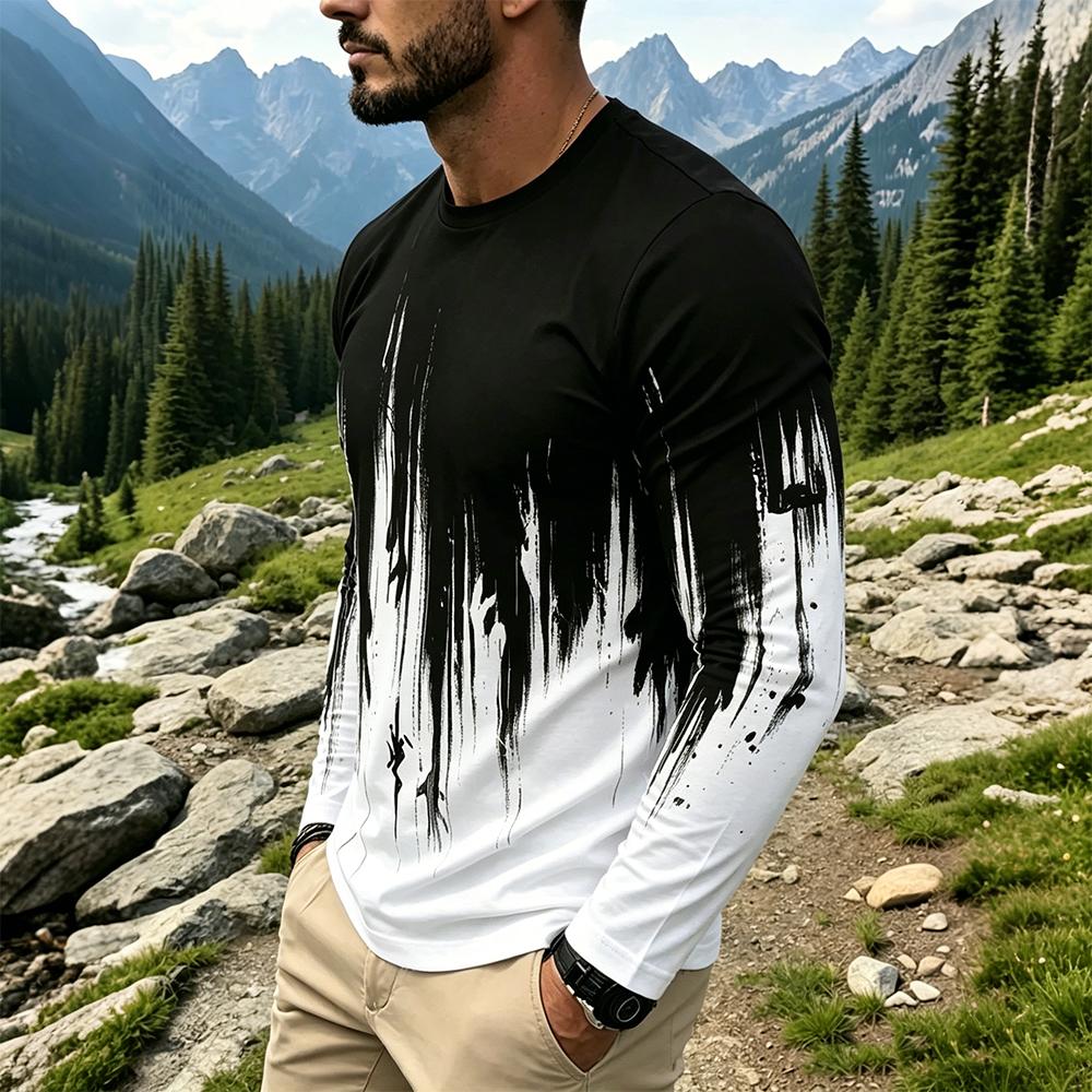 Men's Gradient Ink Splash Long - Vintage Fashion Mens recension och pris