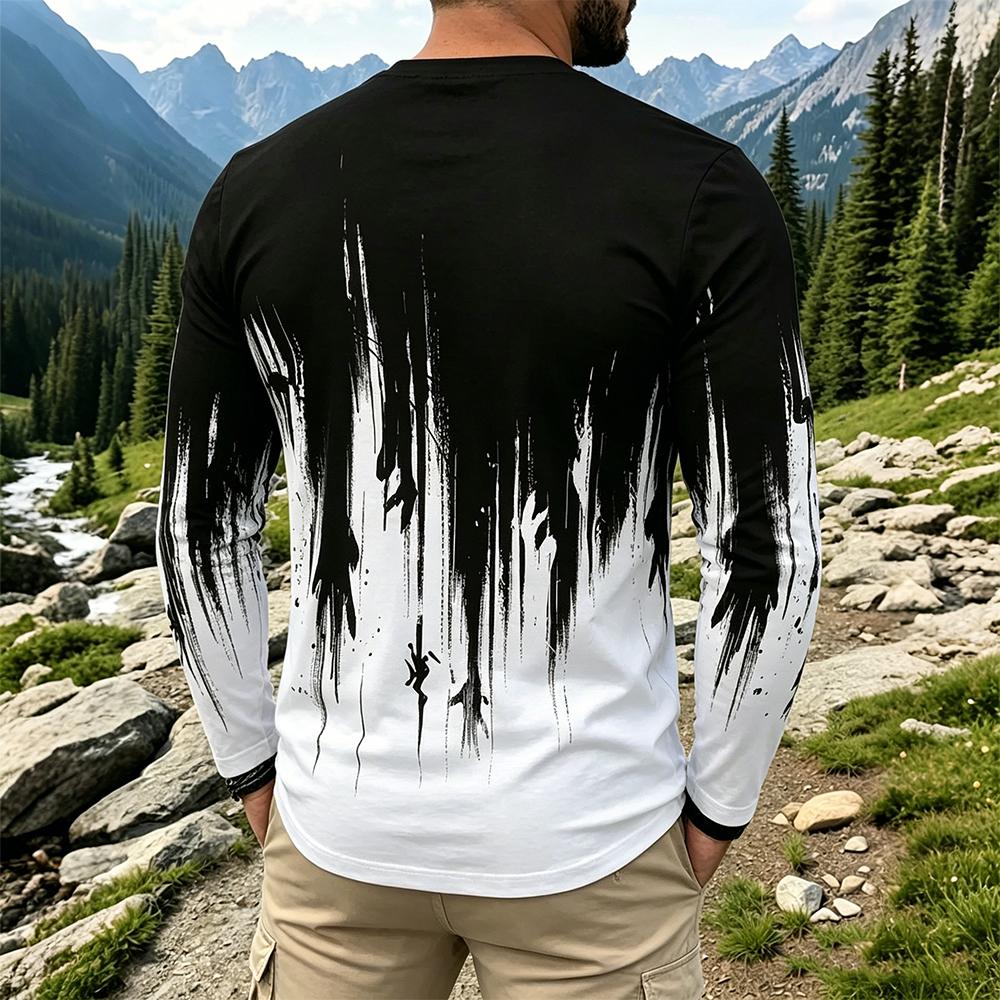 Men's Gradient Ink Splash Long - Vintage Fashion Mens recension och pris