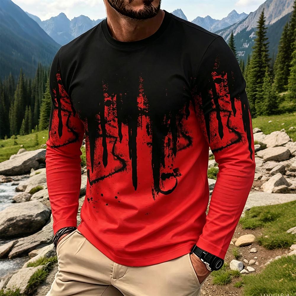 Men's Gradient Ink Splash Long - Vintage Fashion Mens recension och pris